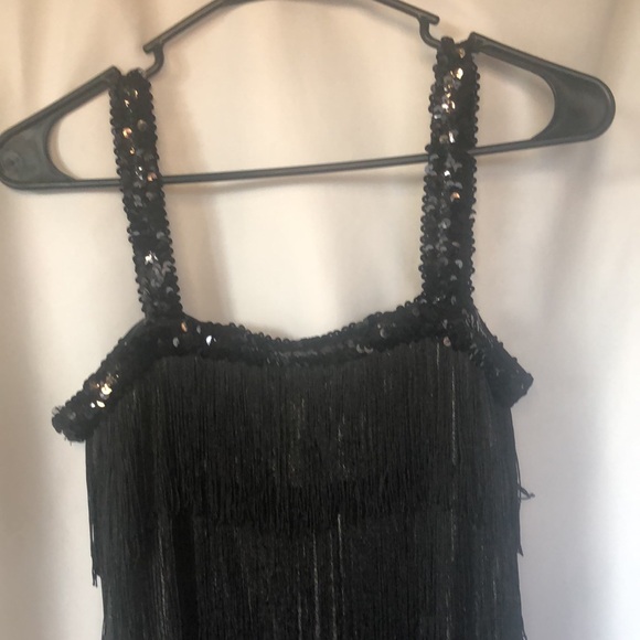 Black Flapper mini dress by Costume USA by Amscan. Size 6-8. Halloween Ready!! - Picture 3 of 12